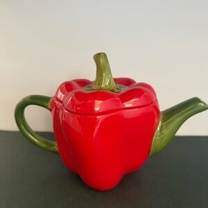 Red Pepper Shaped Teapot
